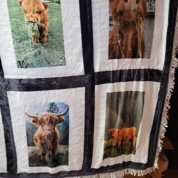 Highland Cow Blanket 9 Custom Photo Throw Blanket - Picture 6 of 15